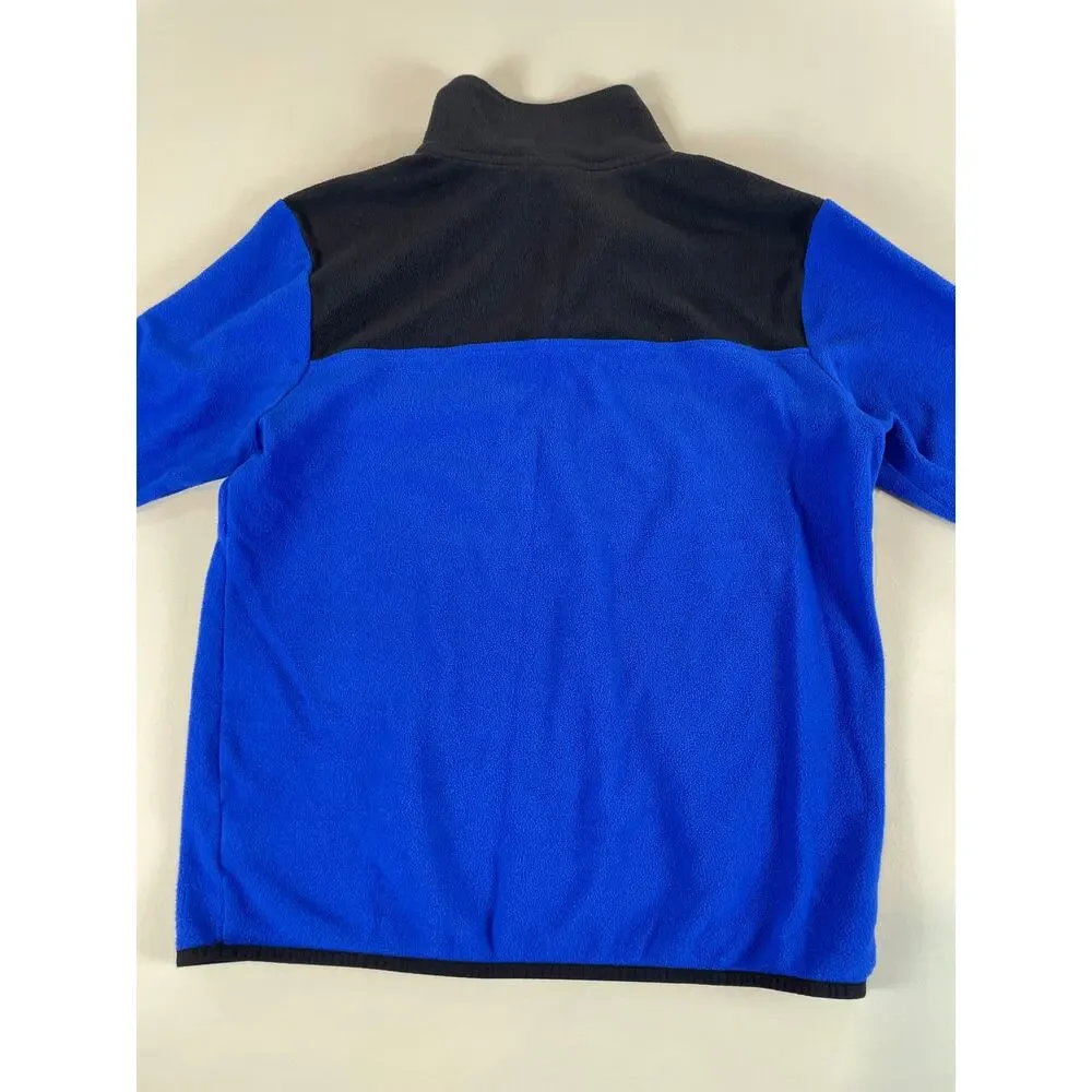 The North Face Black & Blue Colorblock Quarter Zip White Logo Size M